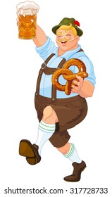 Illustration of Oktoberfest guy celebrating