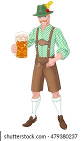 Illustration of Oktoberfest guy celebrating