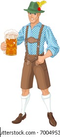 Illustration of Oktoberfest guy celebrating