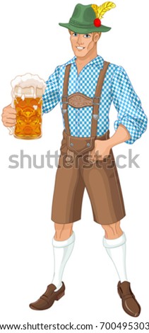 Illustration of Oktoberfest guy celebrating