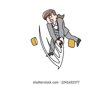  Illustration of an OL who is cutting in two