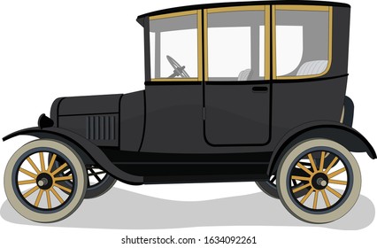 
illustration of old age car