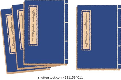 Ilustración de libros antiguos y documentos antiguos