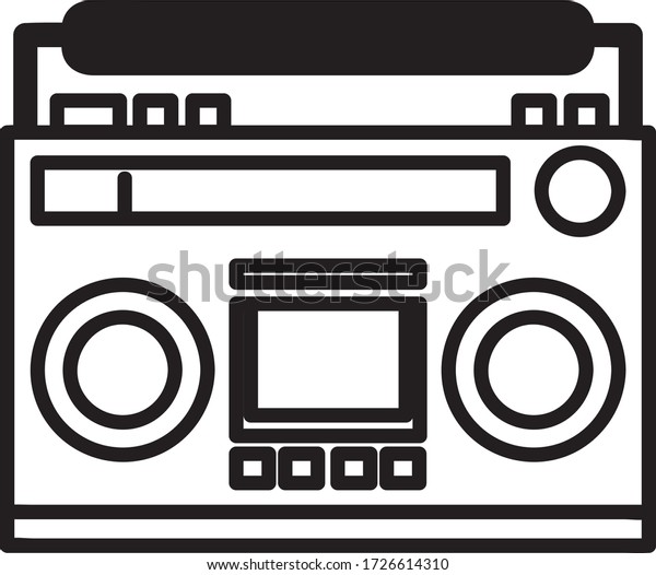 Illustration Old Boombox Stock Vector (Royalty Free) 1726614310 ...