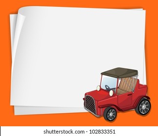 Illustration of an old car on paper