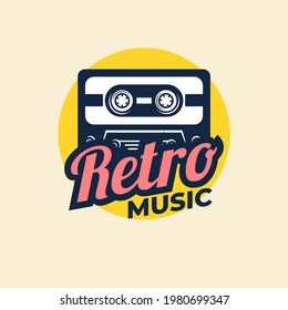 illustration of an old cassette with a retro style.