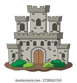 Die Illustration der alten Burg 