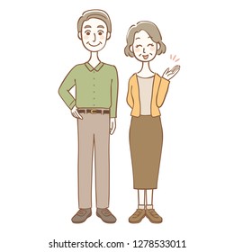 Illustration of old couple.