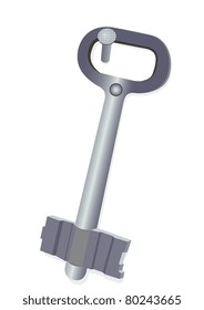 Illustration of an old curve key with a shade on a white background