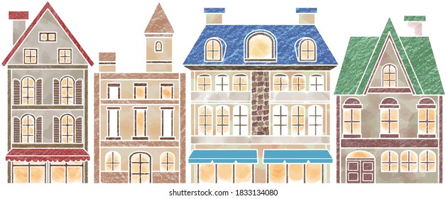 
Illustration of old European cityscape