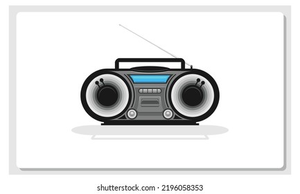 Illustration of an old fm radio or tape recorder