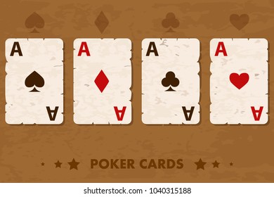 Illustration old four Poker Playing Cards