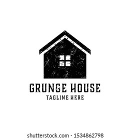 Illustration old grunge house Real Estate , Property and Construction Logo design