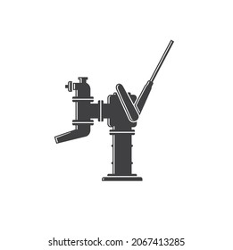 illustration of old hand water pump, vector art.