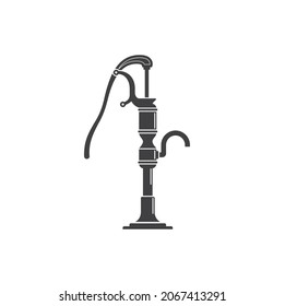 illustration of old hand water pump, vector art.