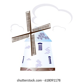 Illustration of the old Holland windmill