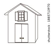 illustration of old house building vector design