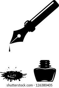 Illustration of old ink pen vector