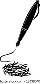 Illustration of old ink pen vector