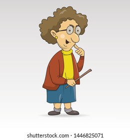 Illustration of an old lady