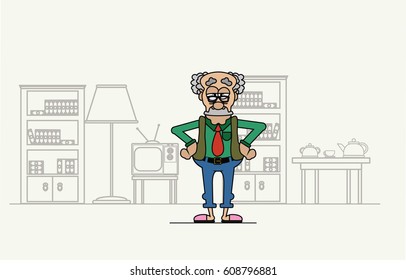 Illustration of old man