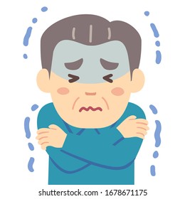 Illustration of an old man trembling