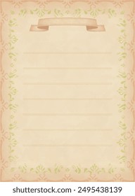 Illustration of old paper letterhead with title frame at top