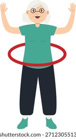 Illustration of Old Pensioner Activity. Vector Cartoon Character.