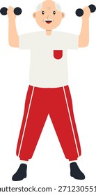 Ilustração da Antiga Atividade do Pensionista. Personagem de Desenho Animado Vetor.