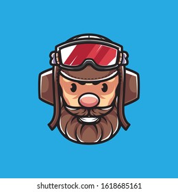 Illustration of Old Pilot Mascot Logo