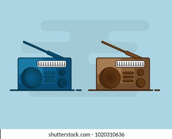 illustration of old radio flat design vector background
