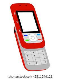 Ilustração de um velho celular vermelho, Nokia 5300