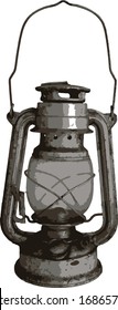 Illustration of Old and Rusty Lamp