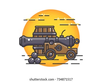 illustration of an old ship cannon