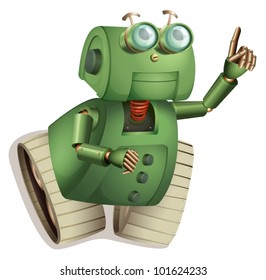 Illustration of an old style robot