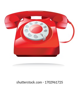 Illustration Of Old Telephone, With White Background Vector