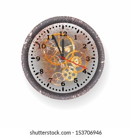 illustration of old time clock mechanism 