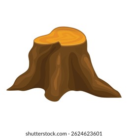 Illustration of an old tree stump showing annual rings