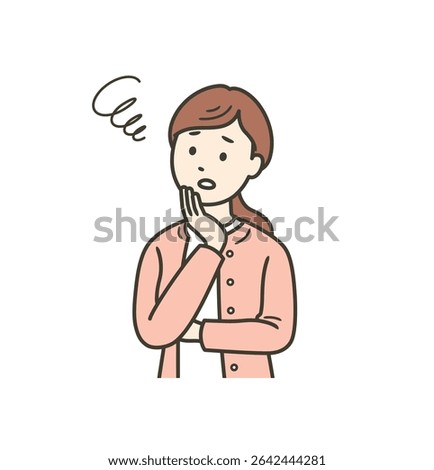 Illustration of an older woman's upper body