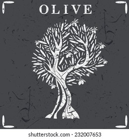 Illustration of olive tree. Vector