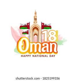 Illustration of Oman National Day Celebration, The Sultanate of Oman Happy National Day November 18th