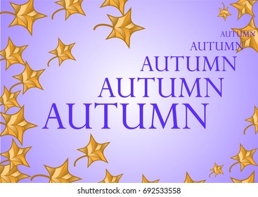 Illustration on an autumn theme with maple leaves. Vector image.
