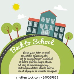 illustration on back to school background, vector image.