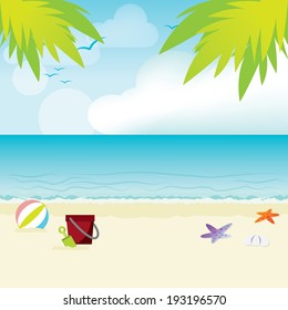 illustration of on the beach background
