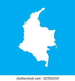 An Illustration on an Blue background of Colombia
