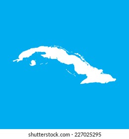 An Illustration on an Blue background of Cuba