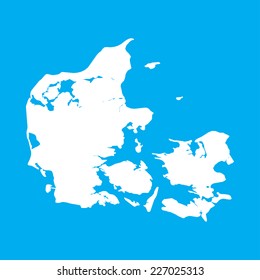 An Illustration on an Blue background of Denmark