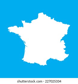 An Illustration on an Blue background of France