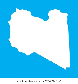 An Illustration on an Blue background of Libya