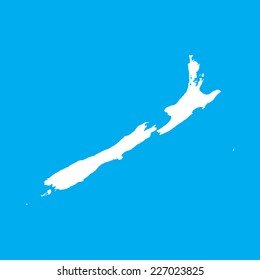 An Illustration on an Blue background of New Zealand